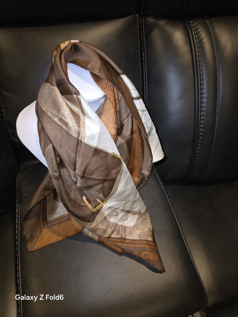 Coach Tabby Bag Print Silk Square Scarf - Picture 5 of 6